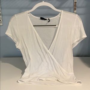 Urban Outfitters White v-neck wrap top